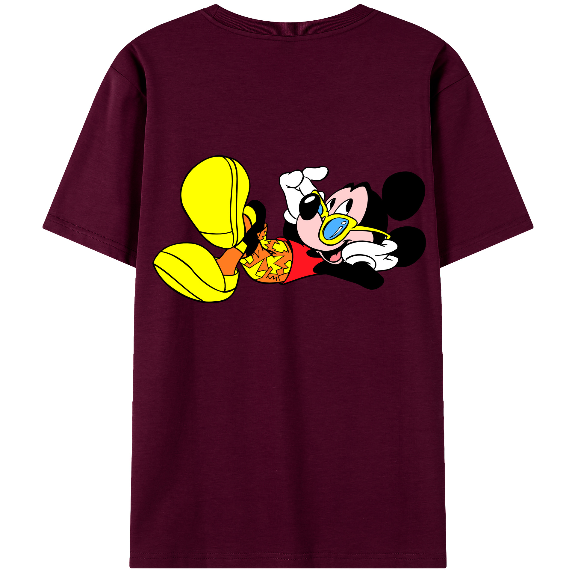 ミッキーマウス Mickey Mouse レディース半袖Tシャツ(バックプリント)